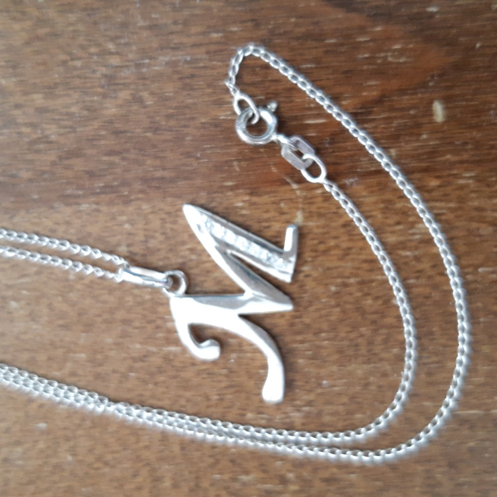 925 Silver Initial Pendant Necklace